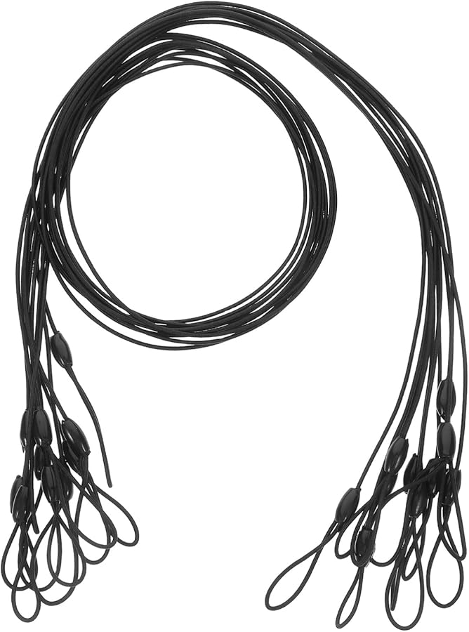 High Elasticity Lanyard For ID Badges Stylus Pens Masks 10Pcs Black - Image 2